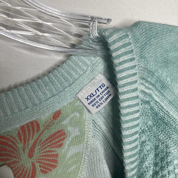 Tommy Bahama Light Green Sweater Cotton and Linen Size XXL - Picture 3 of 4